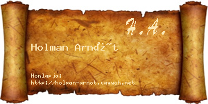 Holman Arnót névjegykártya